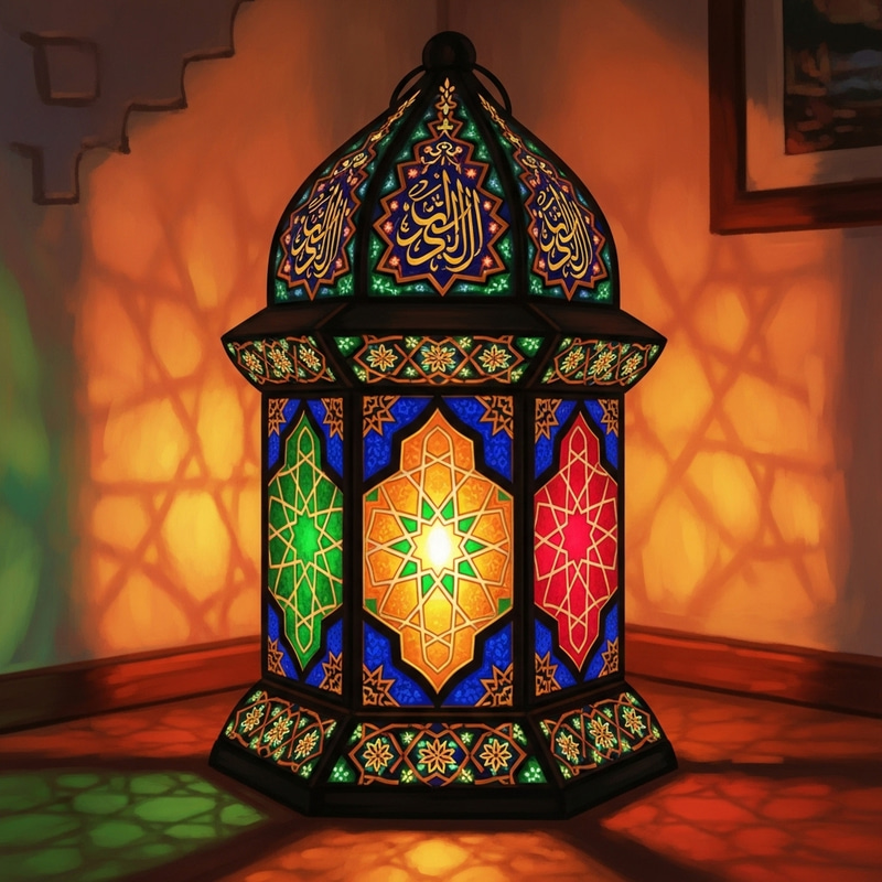 Intricately Designed Ramadan Lantern | Warm Glow & Islamic Art Intricately Designed Ramadan Lantern | Warm Glow & Islamic Art