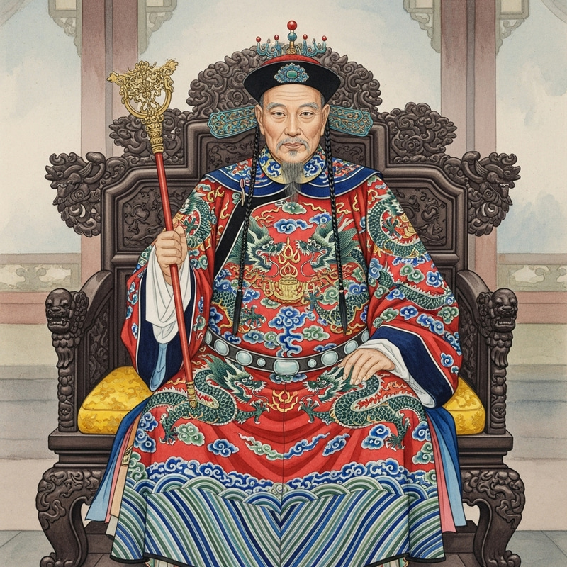 Emperor Kangxi: Watercolor Portrait of Imperial Power Emperor Kangxi: Watercolor Portrait of Imperial Power