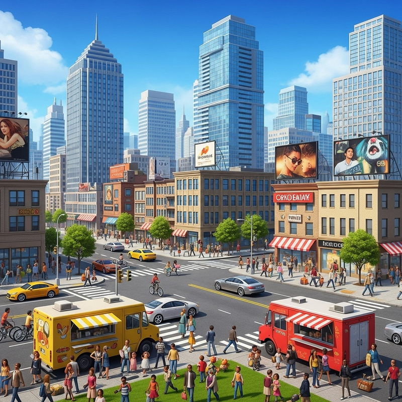 Vibrant City Life: A Realistic Metropolis Scene Vibrant City Life: A Realistic Metropolis Scene