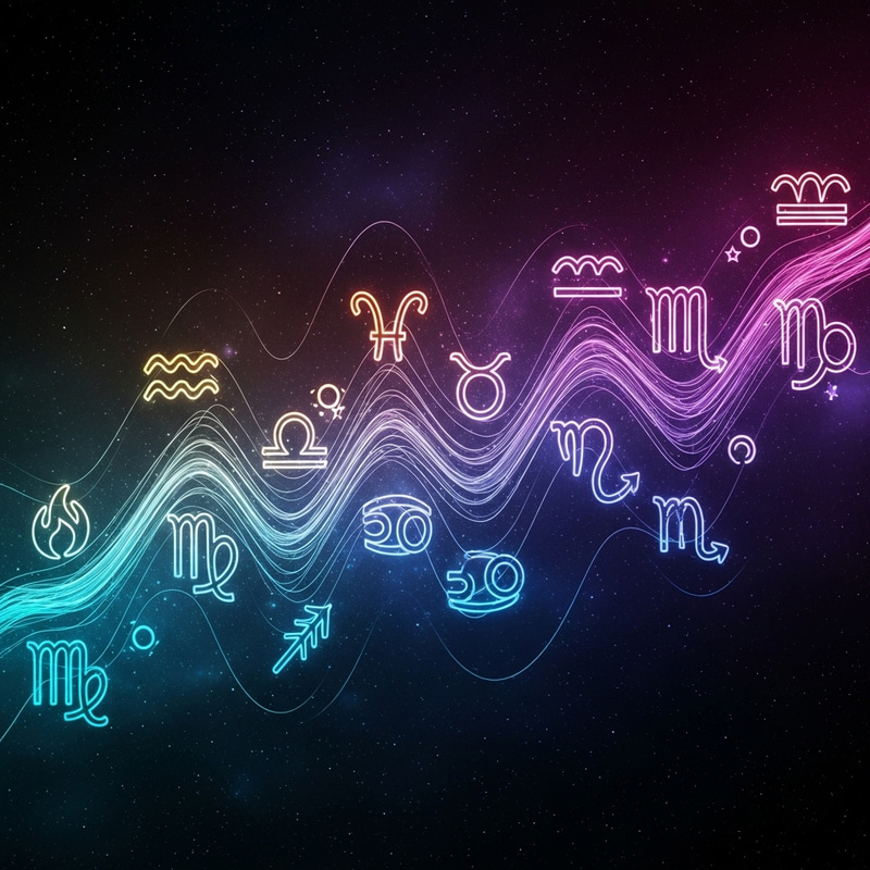 Abstract Zodiac Sign Art: Expressive Neon Illustration Abstract Zodiac Sign Art: Expressive Neon Illustration