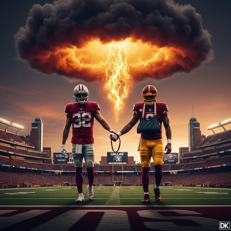 8K Detailed NFL Dallas Cowboy vs Washington Commando with Broken Arm Scene 8K Detailed NFL Dallas Cowboy vs Washington Commando with Broken Arm Scene