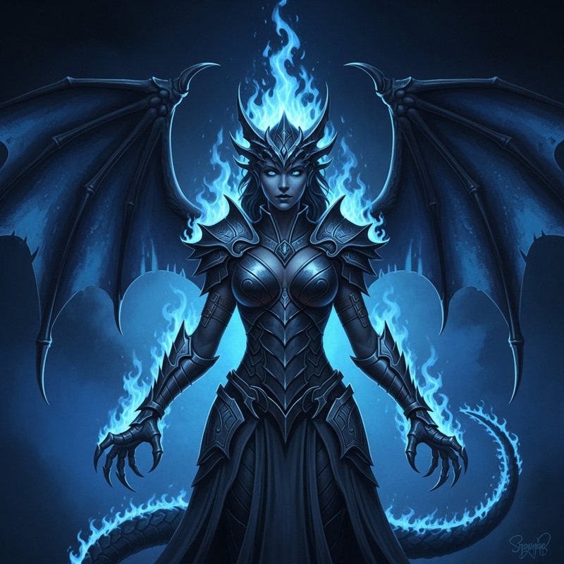 Mystical Dragon-Witch: Blue Flame, Strength, and Mystery Mystical Dragon-Witch: Blue Flame, Strength, and Mystery
