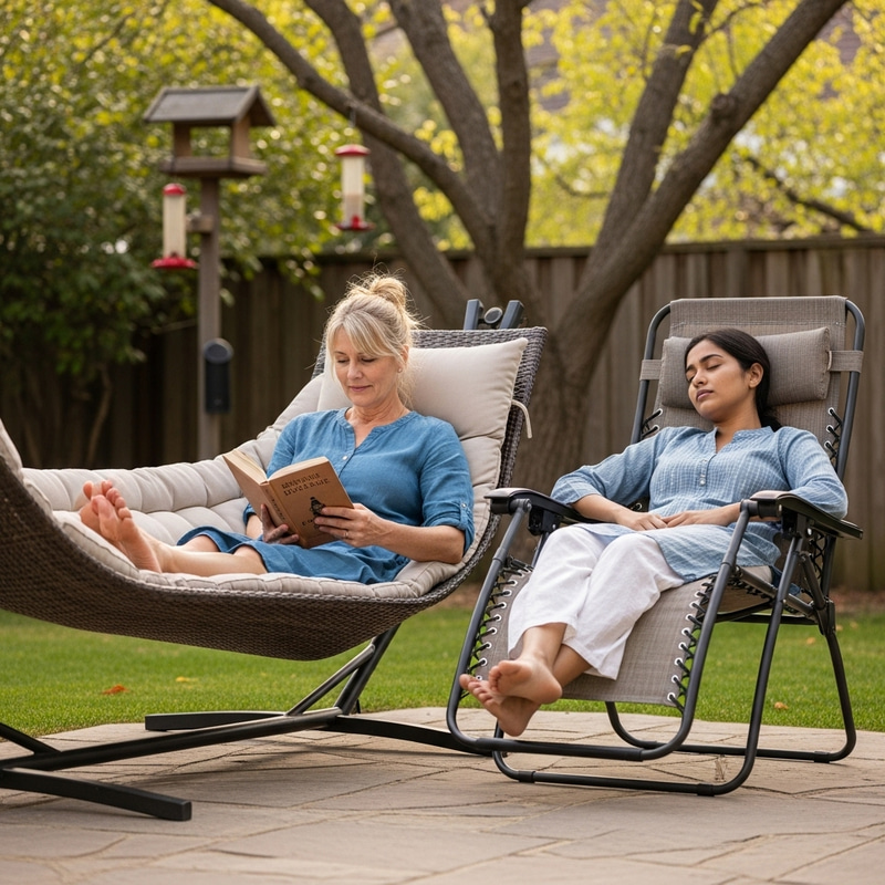 Tranquil Scene of Women Unwinding Outdoors
