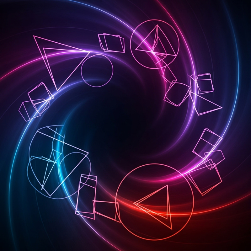 Abstract Migraine Aura, Swirling Lights & Geometric Shapes Abstract Migraine Aura, Swirling Lights & Geometric Shapes