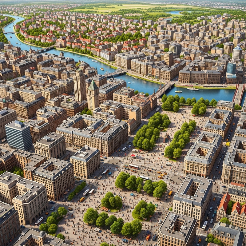 Aerial Urban Landscapes: City Blocks and Parks