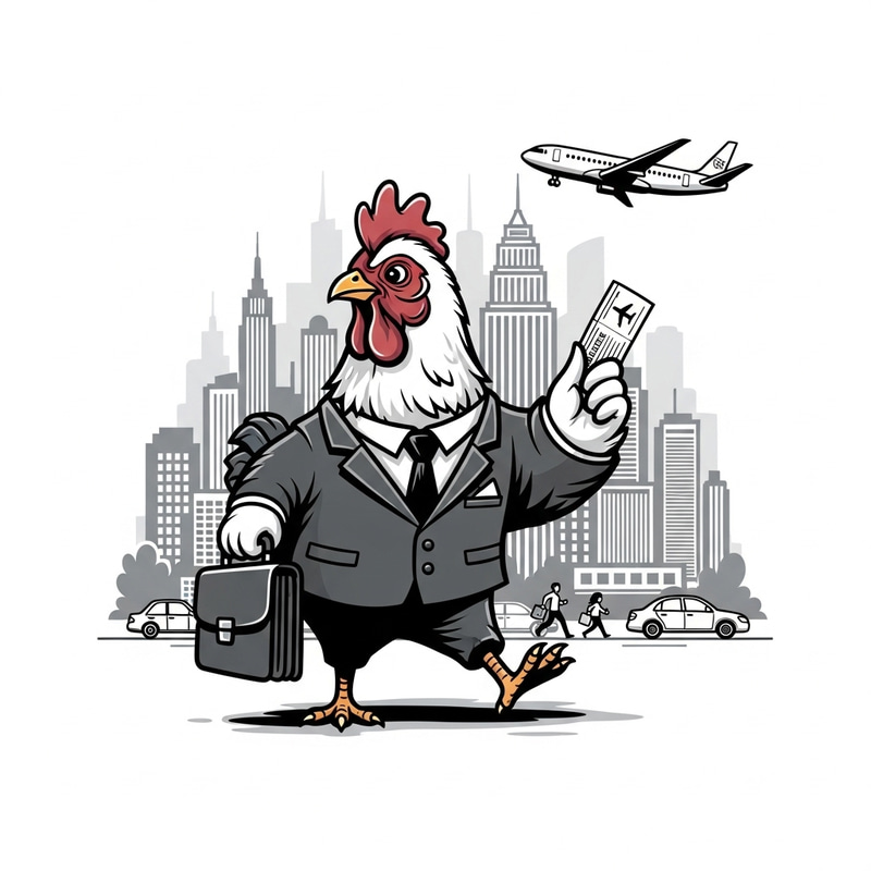 Executive Business Chicken Traveling - Illustration