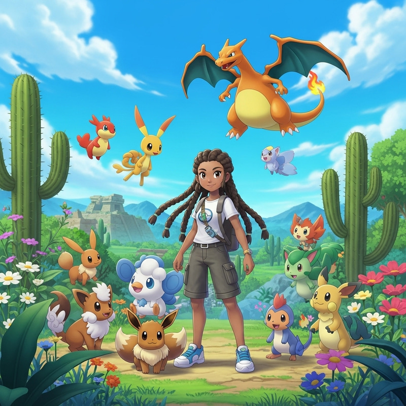Pokemon Trainer from Texcoco, State of Mexico | South Asian Woman Adventure Pokemon Trainer from Texcoco, State of Mexico | South Asian Woman Adventure