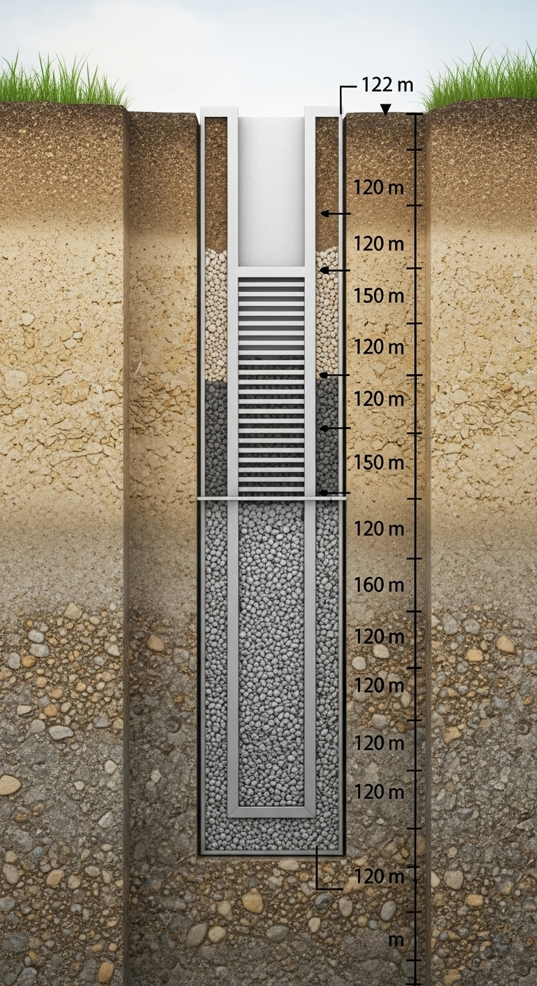 Water Well Structure with Simple Slot Screen