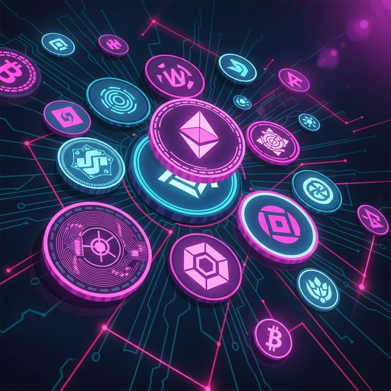 Neon Cyberpunk Cryptocurrency Art: A Digital Vision