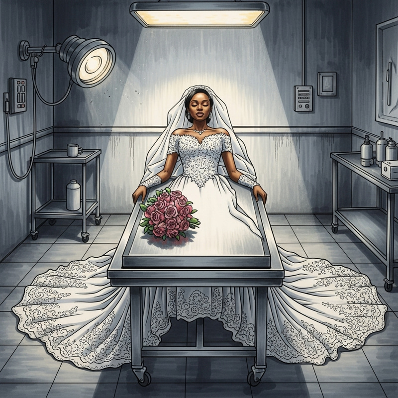 Emotive Marker Art of African Bride in Morgue