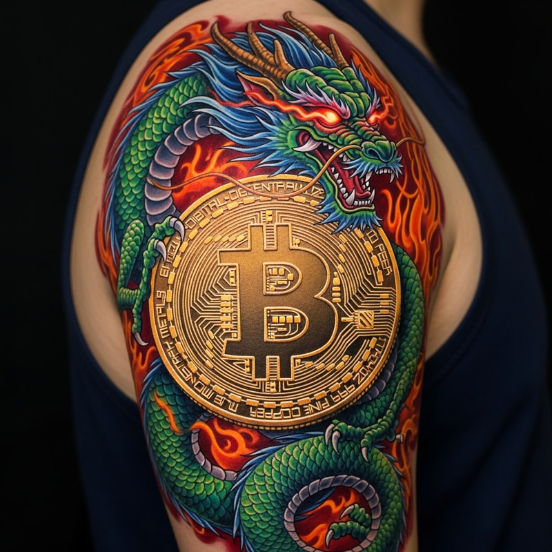 Bitcoin Dragon Shoulder Tattoo Design Bitcoin Dragon Shoulder Tattoo Design