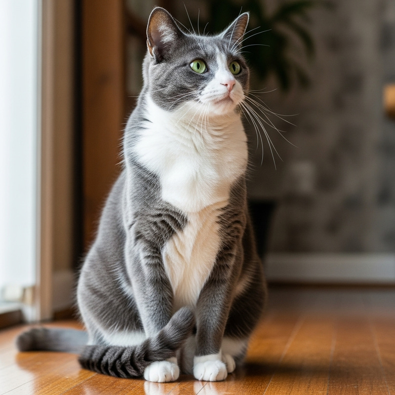 Beautiful Medium-Sized Slate-Grey Cat | Stunning Green Eyes