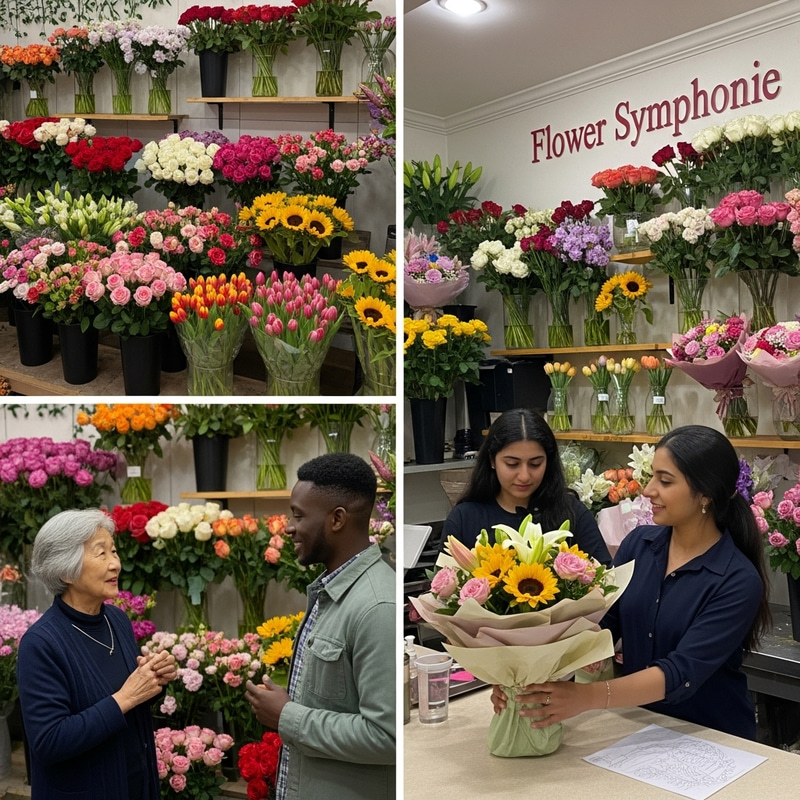 Inside Flower Symphonie: Colorful Bouquets & Fresh Plants Inside Flower Symphonie: Colorful Bouquets & Fresh Plants