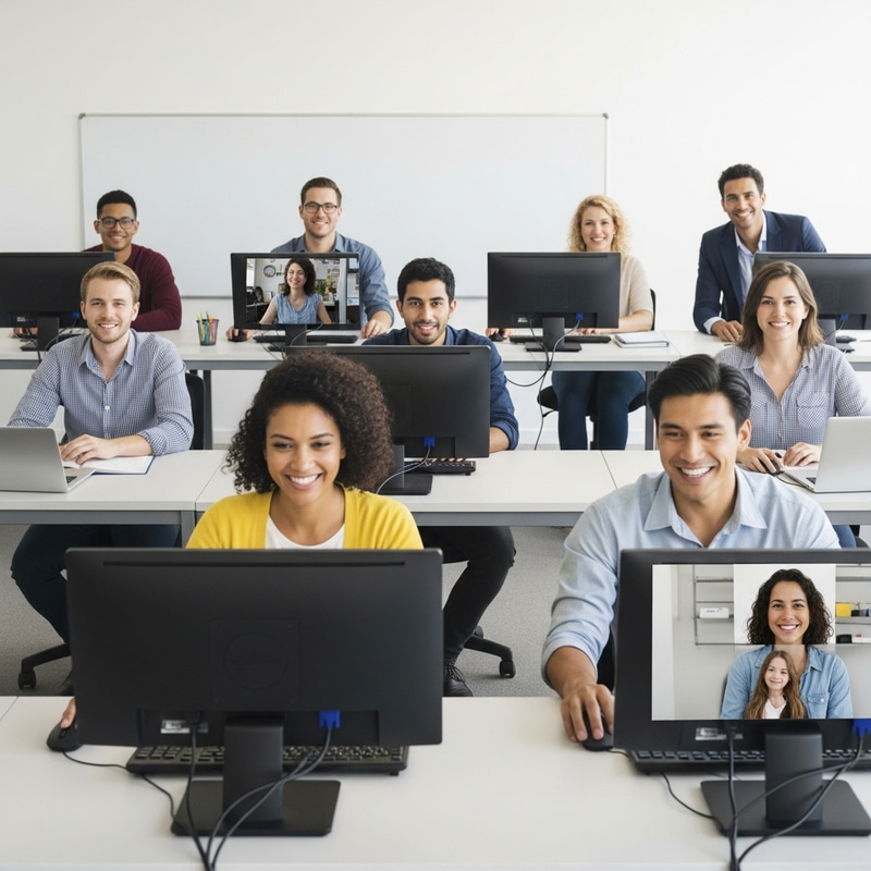 Diverse Educators in High-Tech Classroom | Online Teaching Experts Diverse Educators in High-Tech Classroom | Online Teaching Experts