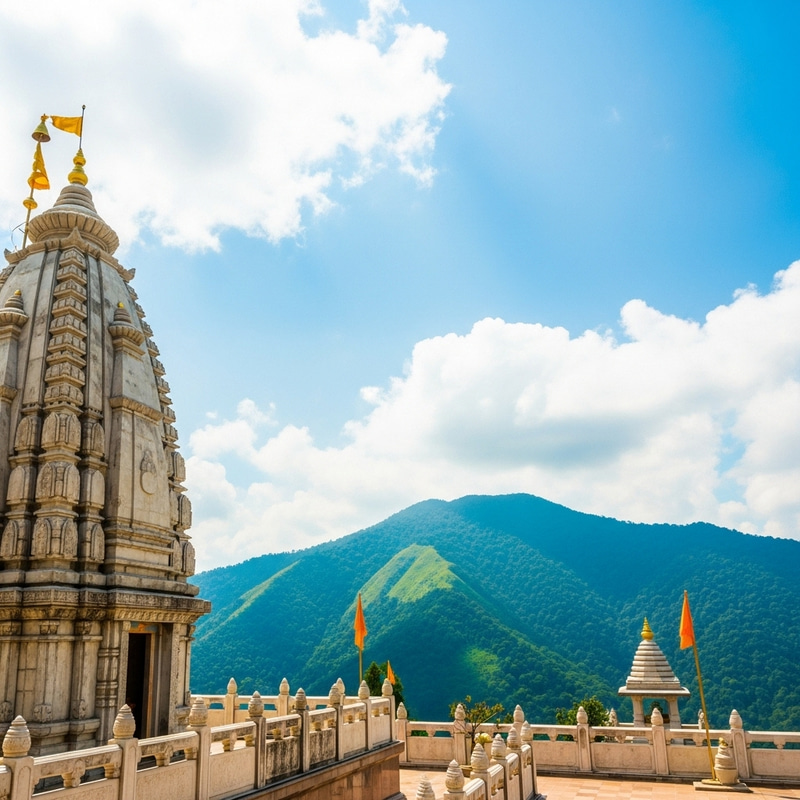 Divine Serenity: Kedarnath Dham Oil Painting with Clear Blue Sky Divine Serenity: Kedarnath Dham Oil Painting with Clear Blue Sky