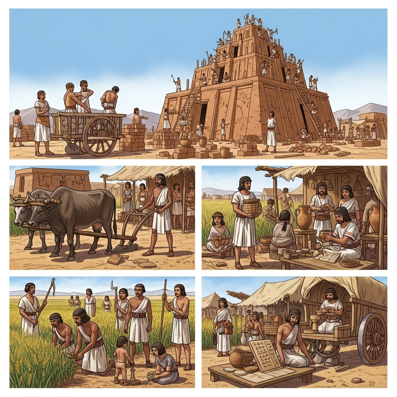 Sumerian Daily Life Scenes: Inventions & Architectural Wonders Sumerian Daily Life Scenes: Inventions & Architectural Wonders