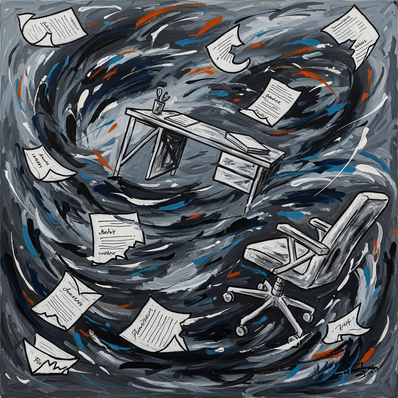 Job Insecurity Abstract Expressionism Painting - Contemporary Art Job Insecurity Abstract Expressionism Painting - Contemporary Art