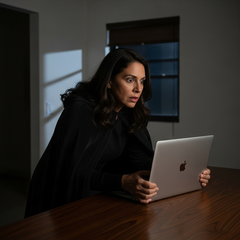 Captivating Scene: Infiltrating Woman Stealing Laptop Captivating Scene: Infiltrating Woman Stealing Laptop