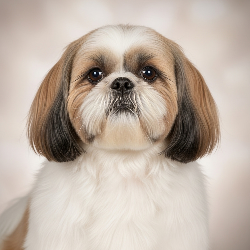 Shih Tzu Dog with White and Black Spot on Right Eye Shih Tzu Dog with White and Black Spot on Right Eye