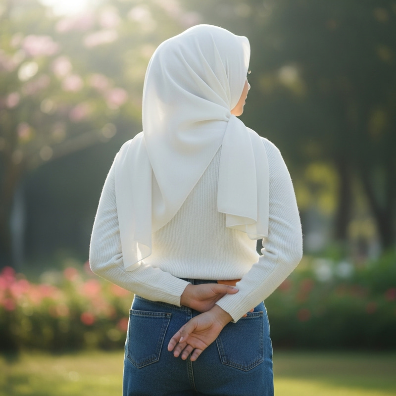 Stylish Indonesian Hijab Girl in Casual Attire Stylish Indonesian Hijab Girl in Casual Attire