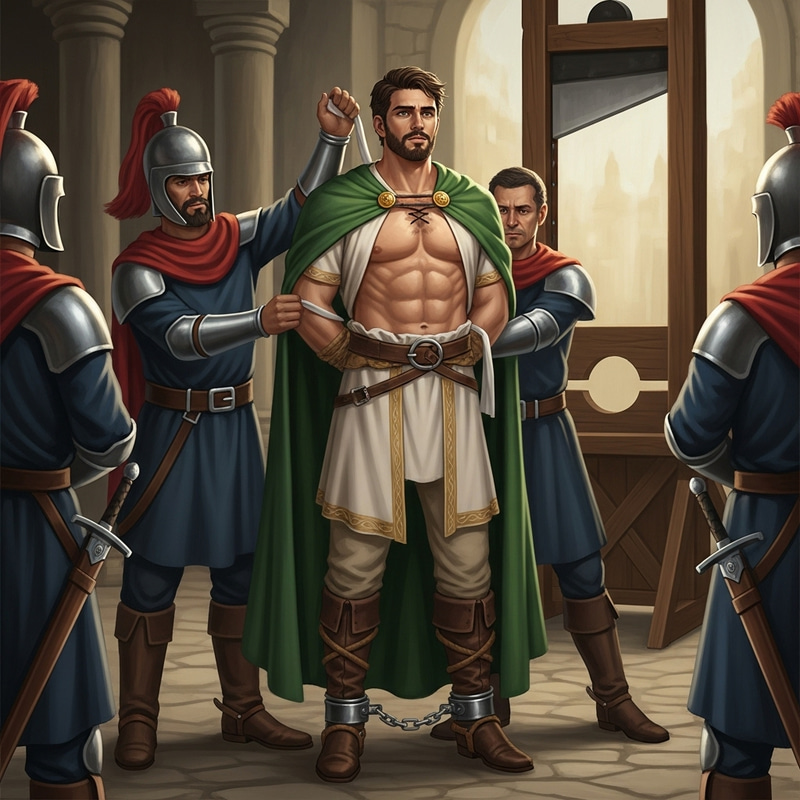 Regal Middle-Eastern Prince's Dramatic Guillotine Execution Regal Middle-Eastern Prince's Dramatic Guillotine Execution