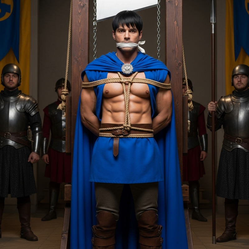 Strong Valiant White Prince Executed by Guillotine - Royal Scene Strong Valiant White Prince Executed by Guillotine - Royal Scene