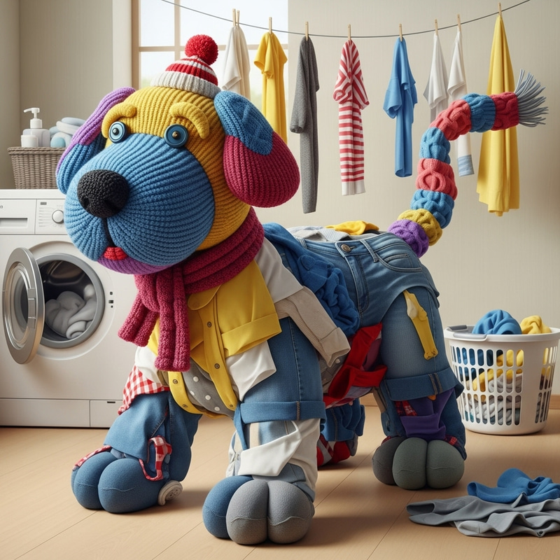 Creative Laundry Dog Sculpture | Whimsical Room Decor Creative Laundry Dog Sculpture | Whimsical Room Decor