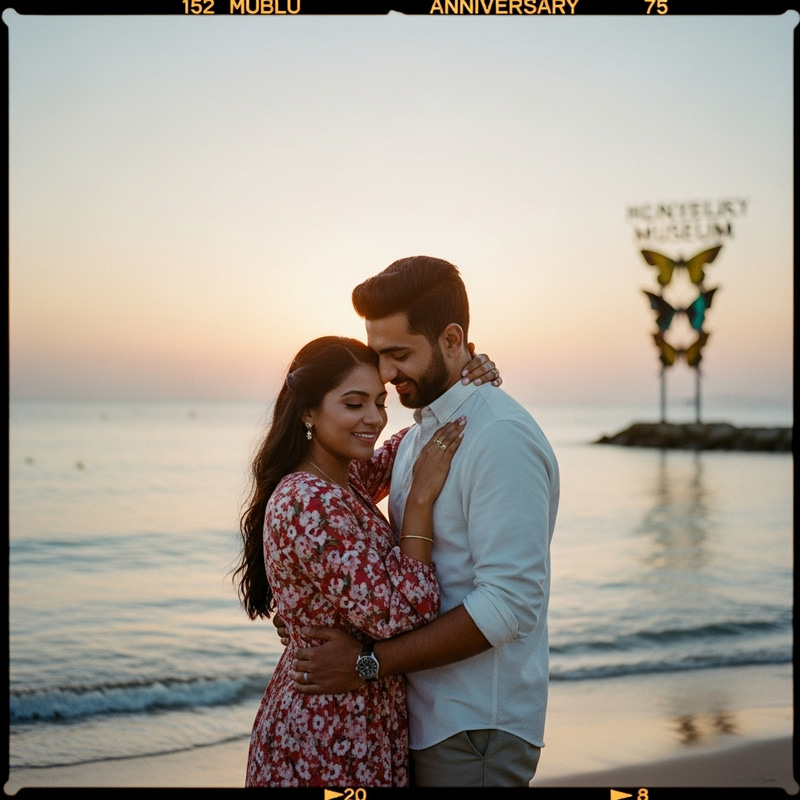 Romantic Anniversary Beach Celebration at Sunset Romantic Anniversary Beach Celebration at Sunset