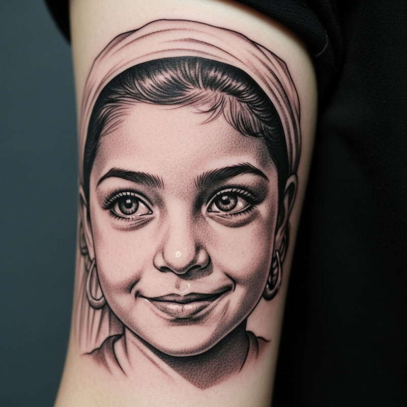 Egyptian Girl Face Tattoo | Beautifully Defined Ink Art Egyptian Girl Face Tattoo | Beautifully Defined Ink Art