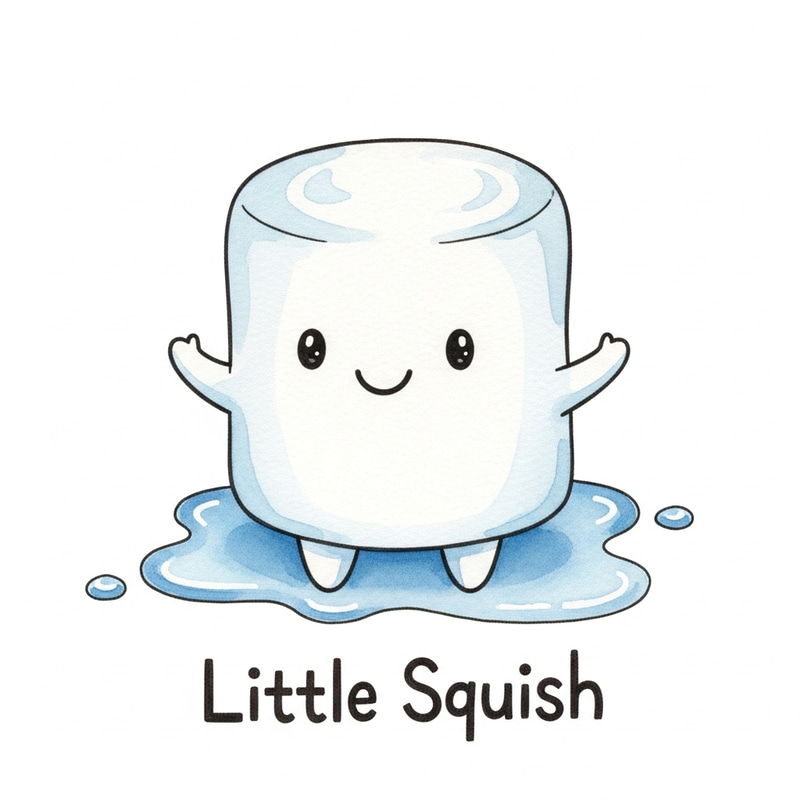 Adorable Watercolor Sketch of 'Little Squish' - Cute and Playful Adorable Watercolor Sketch of 'Little Squish' - Cute and Playful
