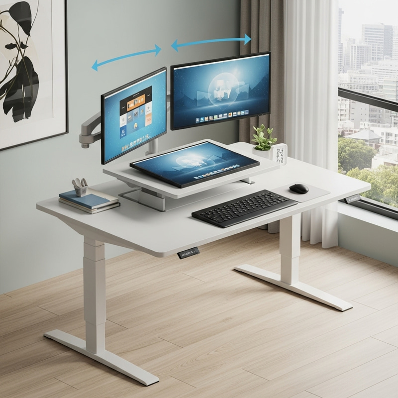 Advanced Smart Desk: Height & Angle Monitor Adjustments