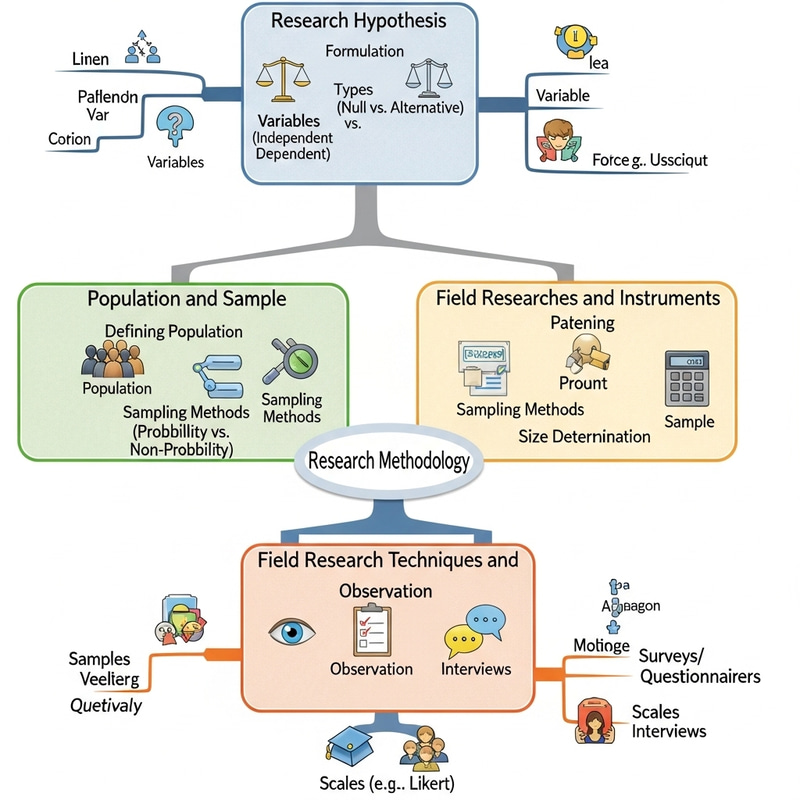 Research Methodology Mind Map: Hypothesis, Population, Field Techniques Research Methodology Mind Map: Hypothesis, Population, Field Techniques