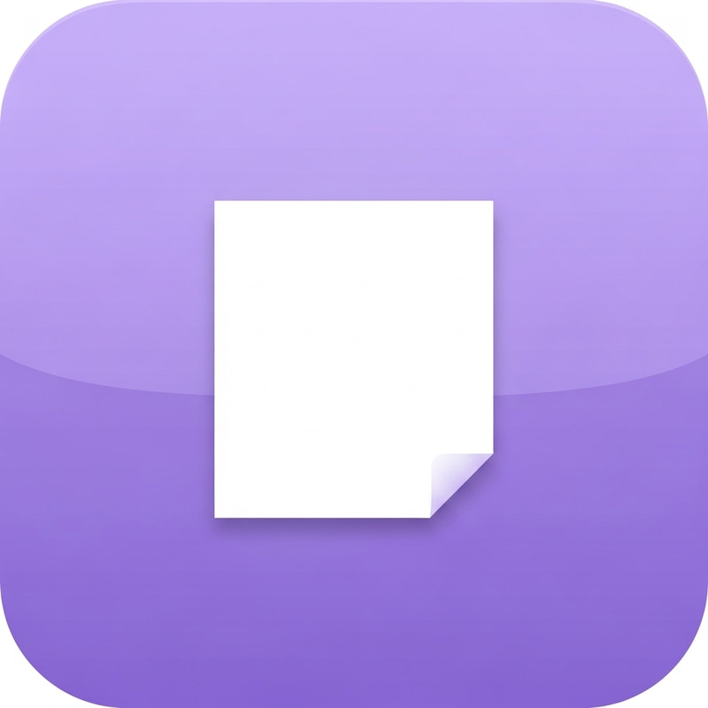 Light Purple App Icon Design with Note Paper Light Purple App Icon Design with Note Paper
