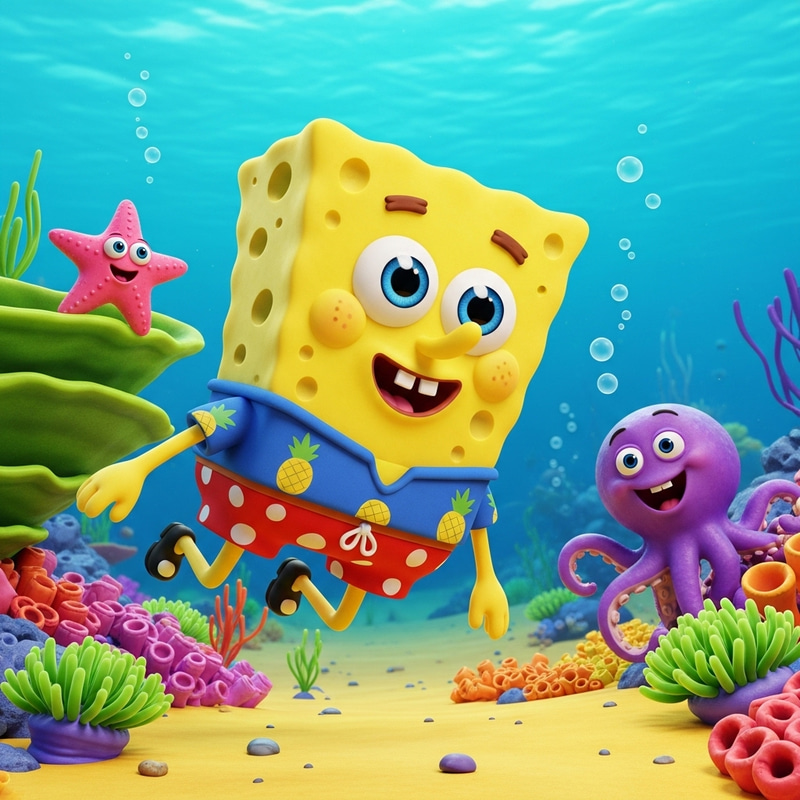 SpongeBob SquarePants in a Colorful Swimsuit SpongeBob SquarePants in a Colorful Swimsuit