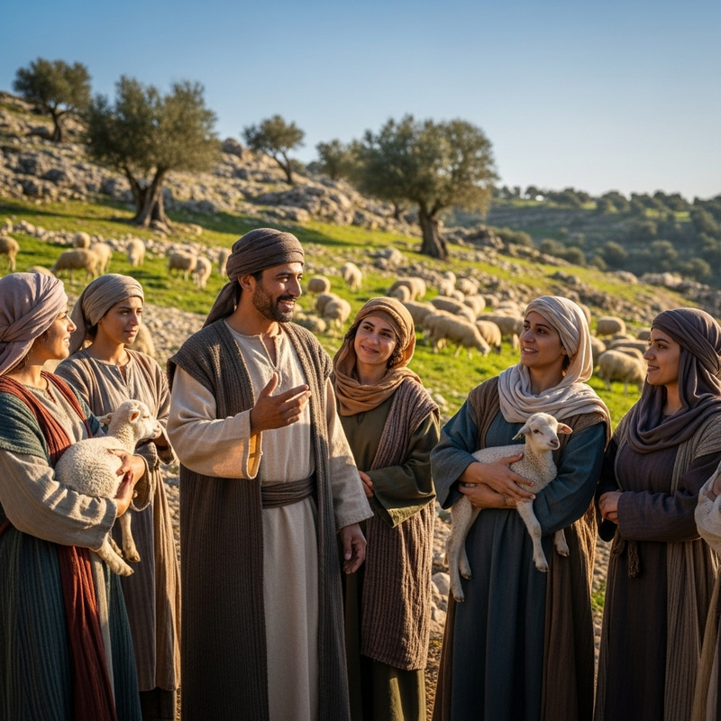 Middle-Eastern Male Pastor Engaging with Female Pastors | Era of Jesus Christ Middle-Eastern Male Pastor Engaging with Female Pastors | Era of Jesus Christ