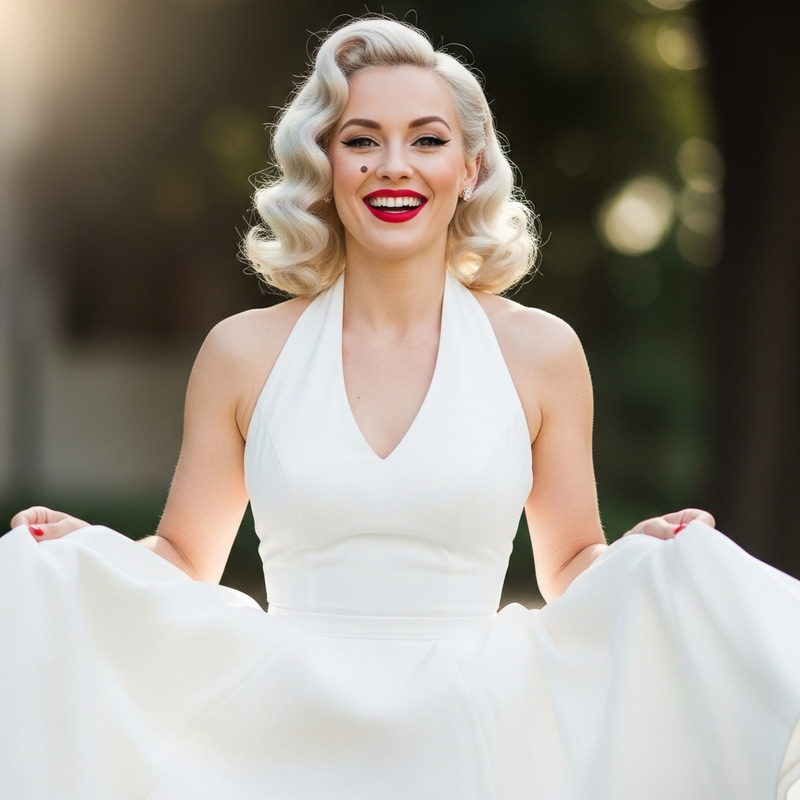 Marilyn Monroe: Iconic Platinum Blonde in Vintage-inspired Fashion Marilyn Monroe: Iconic Platinum Blonde in Vintage-inspired Fashion