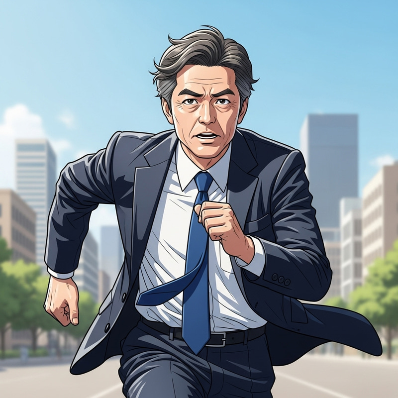 Government Official Running in Dynamic Scene Government Official Running in Dynamic Scene