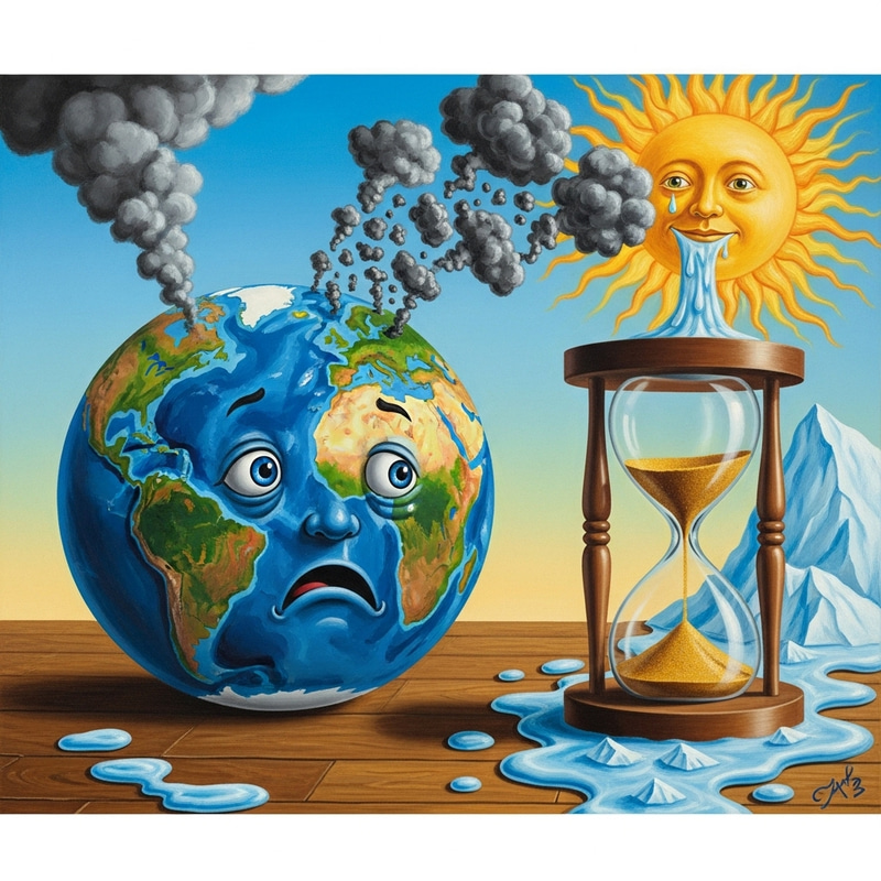 Surreal Climate Change Art: A Visual Interpretation