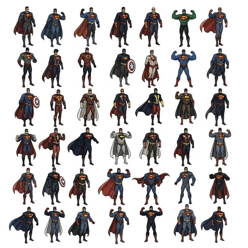 Superhero Medley: Diverse Characters with Unique Powers