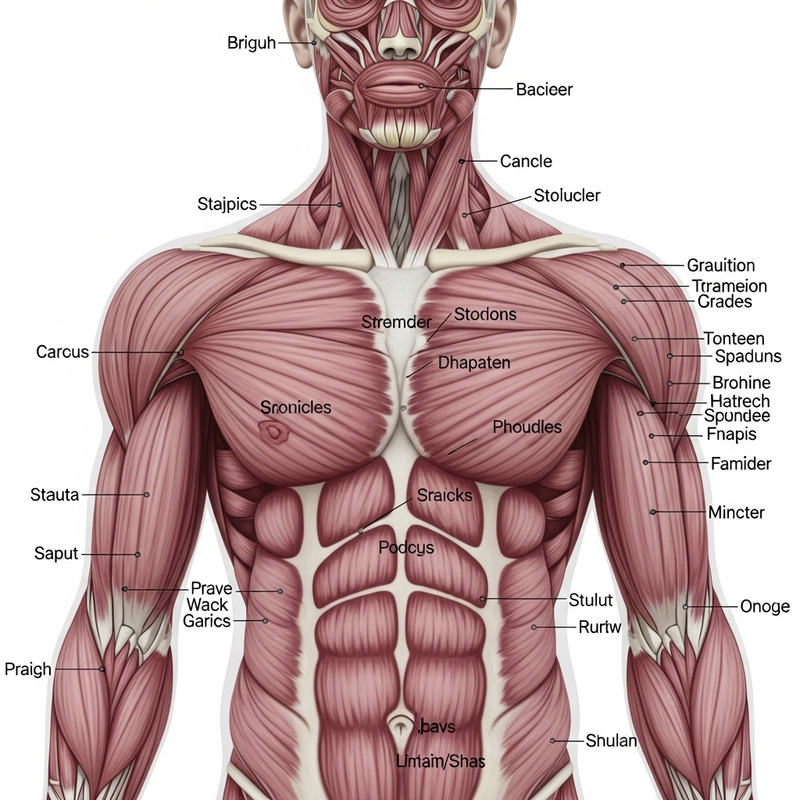 Detailed Upper Body Skeletal Muscles Anatomy Detailed Upper Body Skeletal Muscles Anatomy