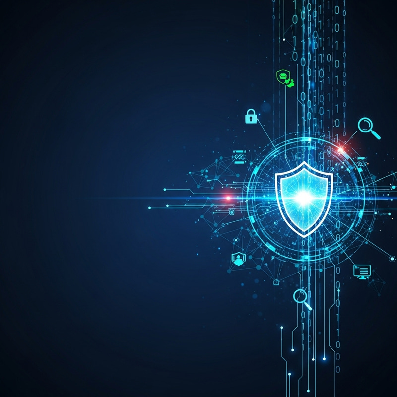 Dark Blue Background with Information Security Image