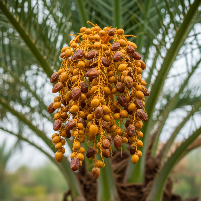 Fresh Dates on Palm Tree