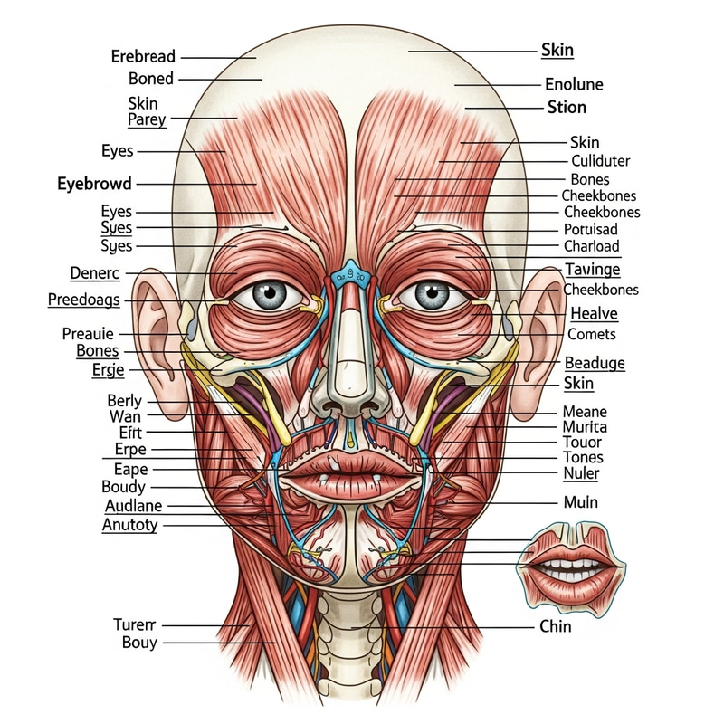 Detailed Human Facial Anatomy Illustration Detailed Human Facial Anatomy Illustration
