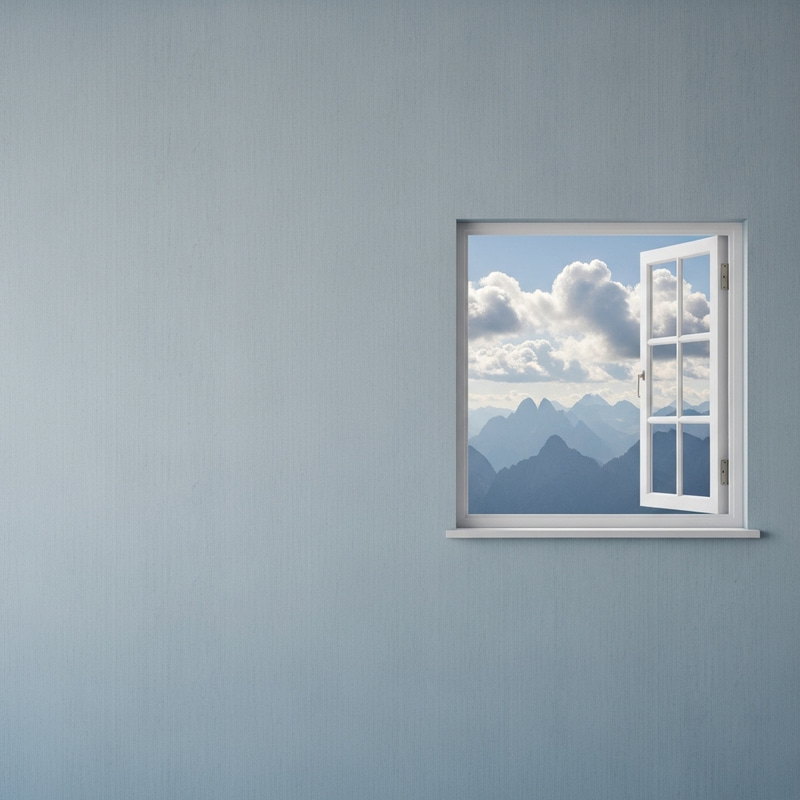 Serene View Through a White Plastic Window
