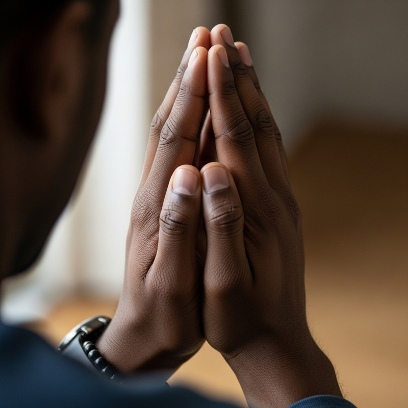 Black Man Praying | Without Beads or Bracelets - No Sins of Adornment Black Man Praying | Without Beads or Bracelets - No Sins of Adornment