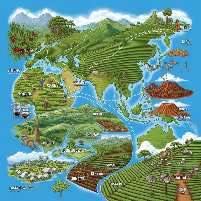 Exploring Coffee's Journey: Ethiopia to Colombia and Beyond