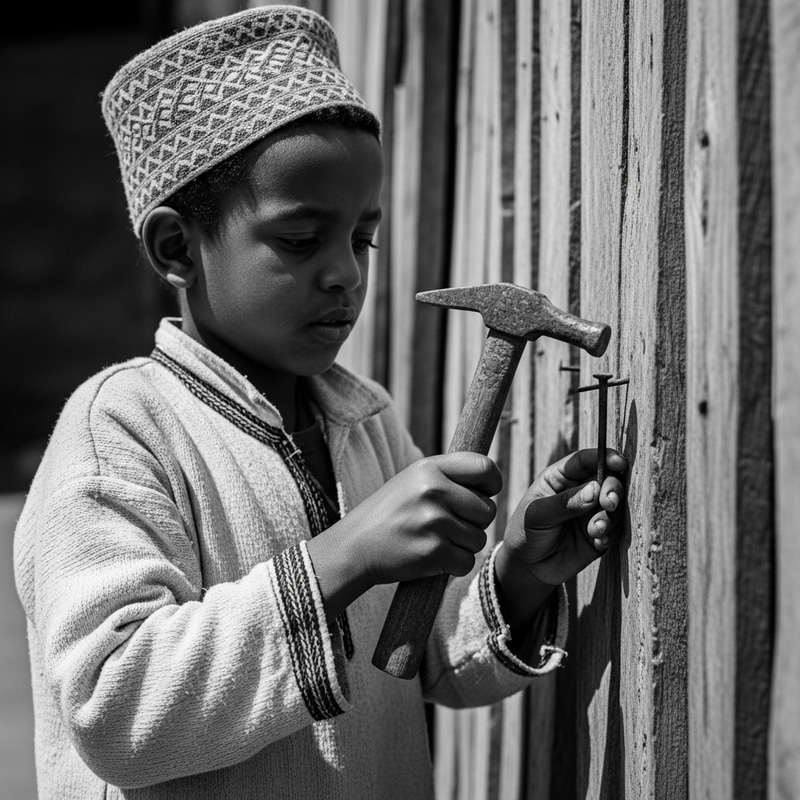 Ethiopian Boy in Traditional Attire - A Vintage Moment Ethiopian Boy in Traditional Attire - A Vintage Moment