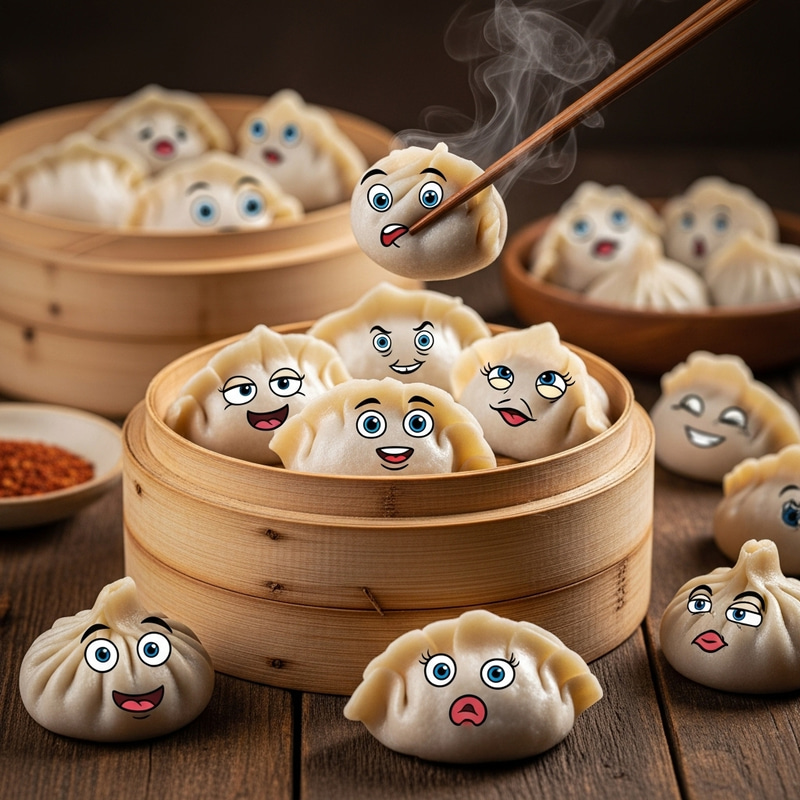 Playful Dumplings: Vibrant Food Photography