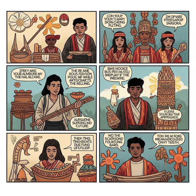 Colorful Filipino Culture Comic: Diverse Folklore Illustrations