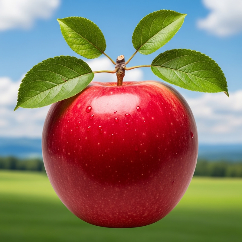 Ripe Red Apple - Freshness Displayed Ripe Red Apple - Freshness Displayed